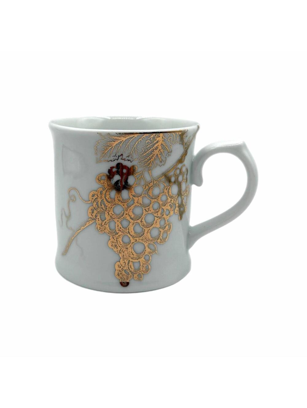 Vintage The Metropolitan Museum of Art Grapes Fruit Coffee Mug – White & Gold